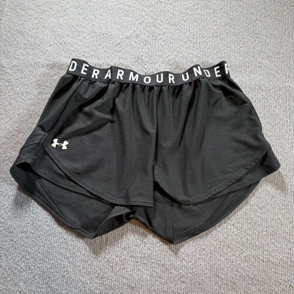 Under Armour Womens PuPlay Up Twist Large Black Loose Shorts - Picture 2 of 8